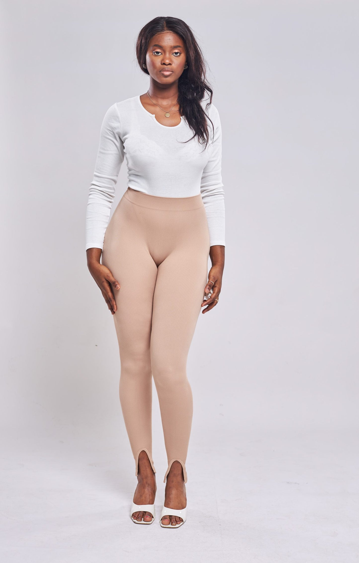 Boohoo - Legging Côtelé Fendu - Beige main picture