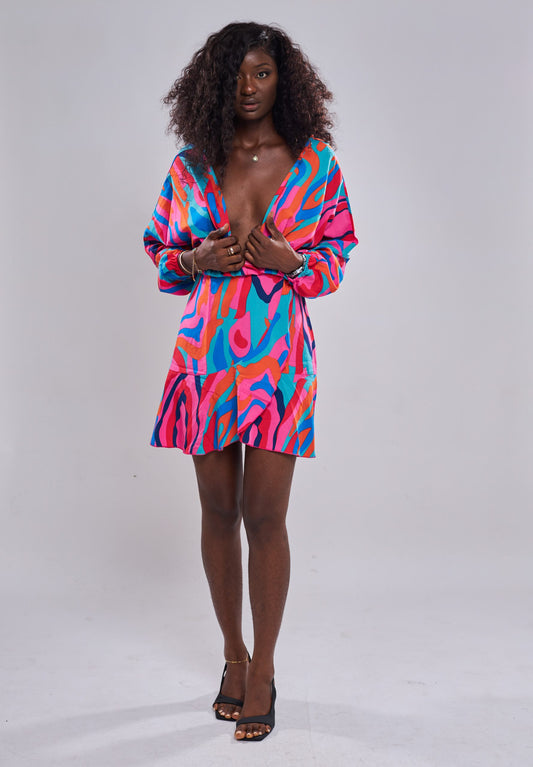 SHEIN - Robe Imprimé Manches Bouffantes main picture