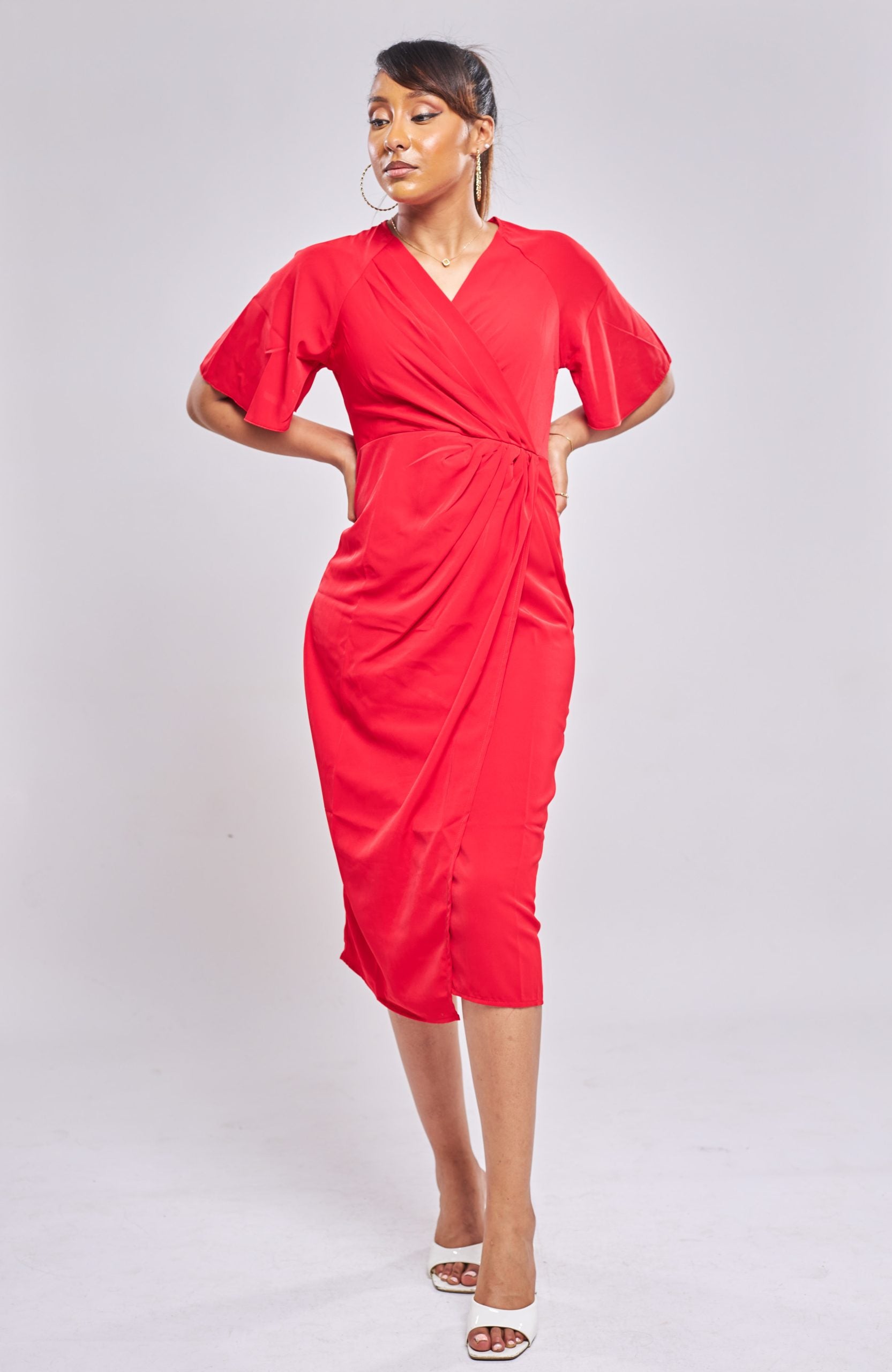 SHEIN - Robe Unicolore - Rouge main picture