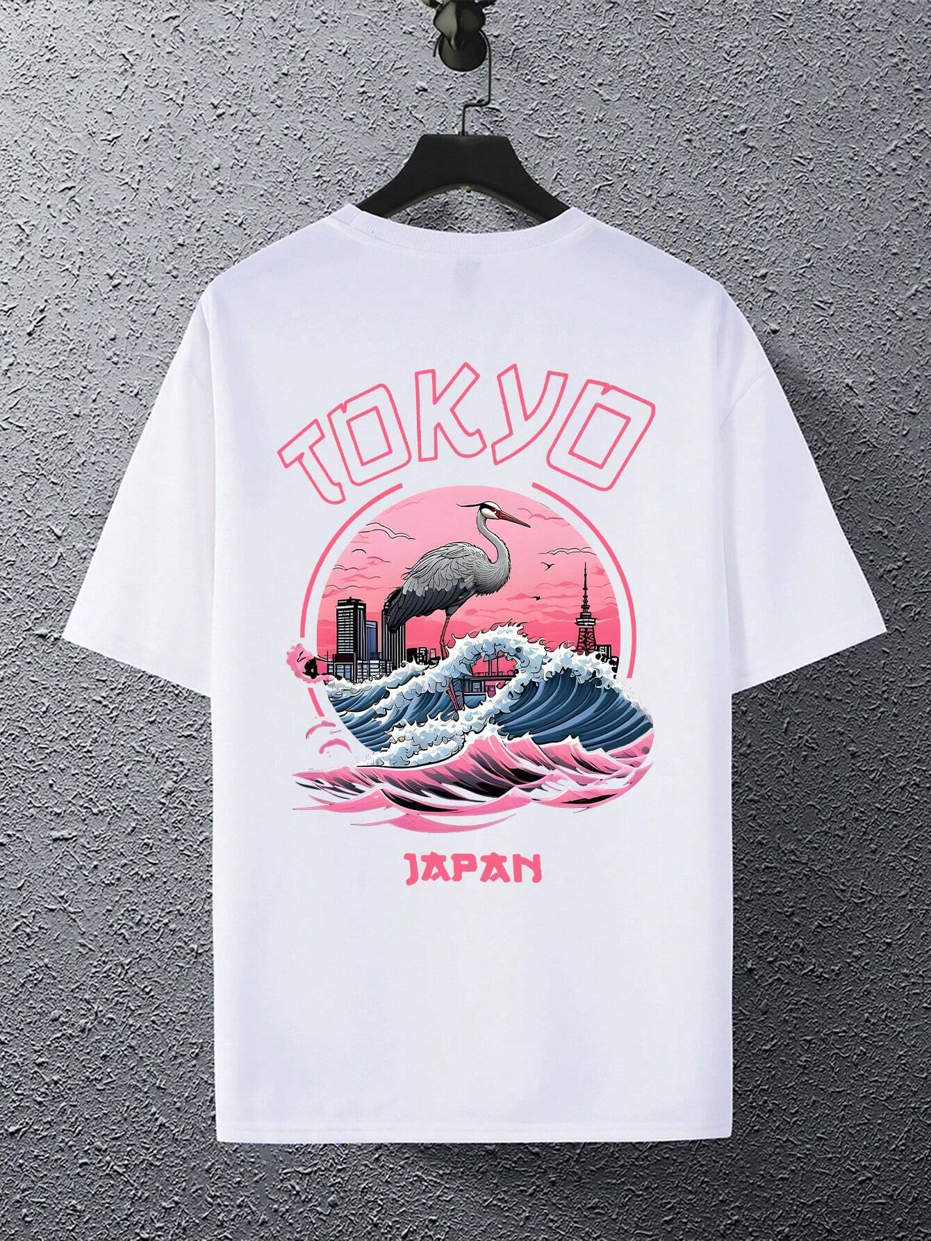 SHEIN -  T-shirt casual avec Coucher de soleil de Tokyo